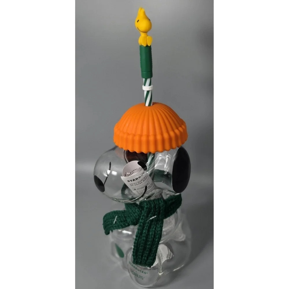 Starbucks x Peanuts Snoopy Glass Cold Cup Woodstock Topper 2026 Limited Edition